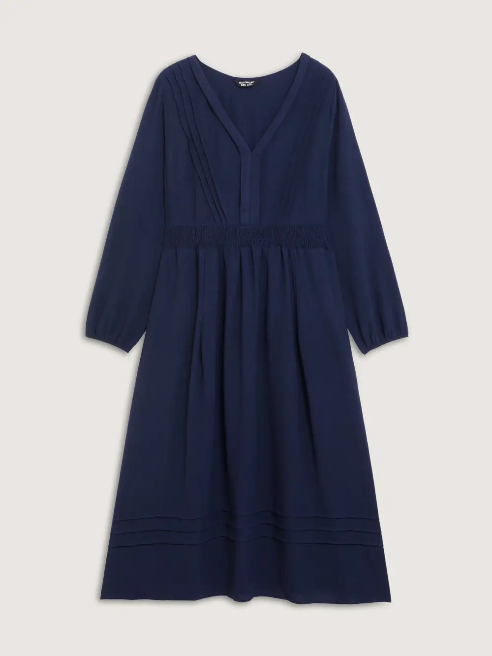 Textured Shirred Waist Pockets Maxi Dress