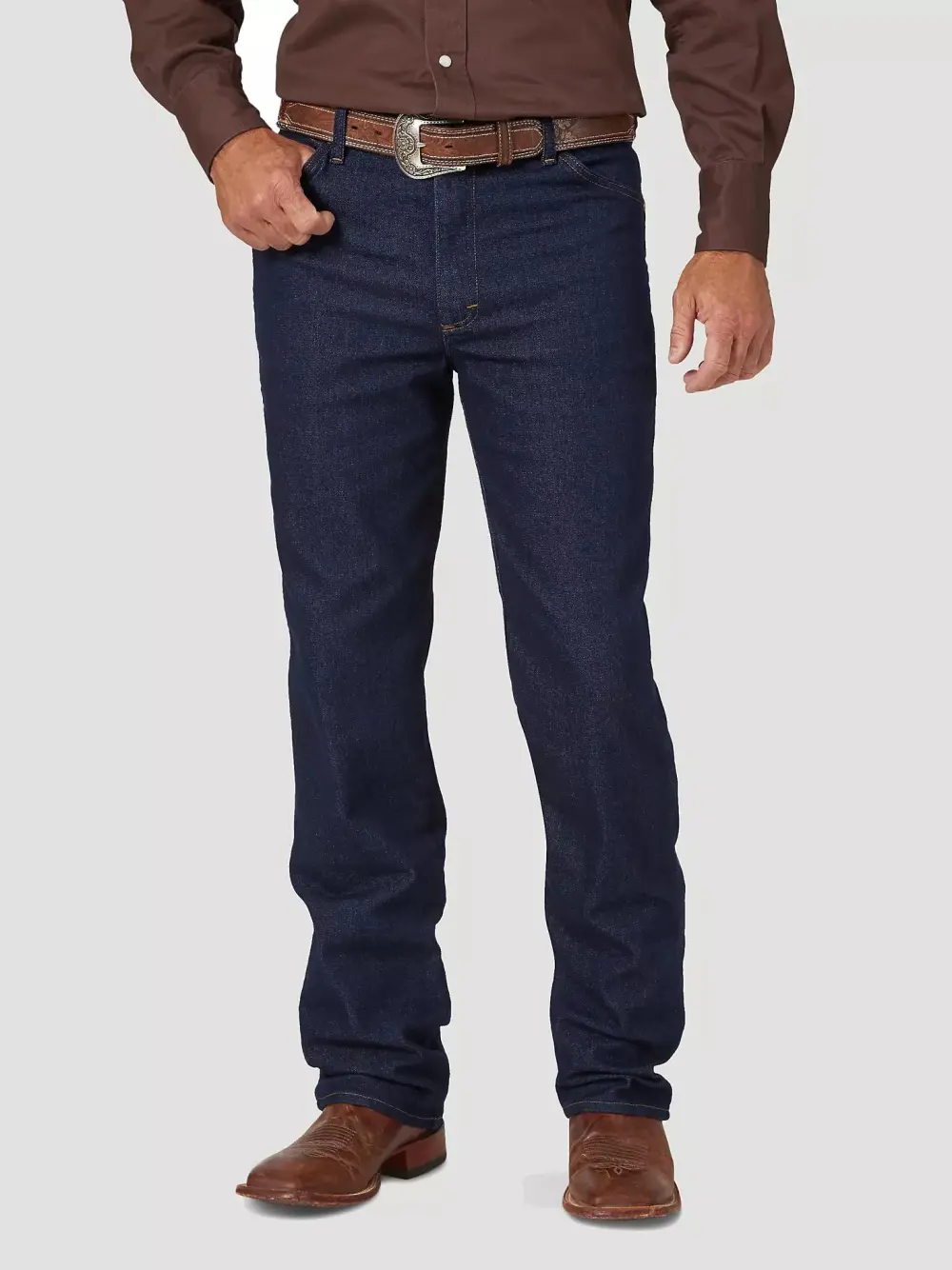 WRANGLER COWBOY CUT SLIM FIT ACTIVE FLEX JEANS IN BLEACH