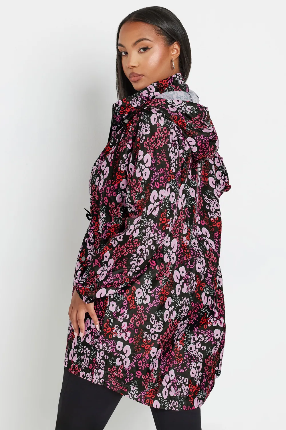 YOURS Curve Black Drawstring Lightweight Parka Jacket
