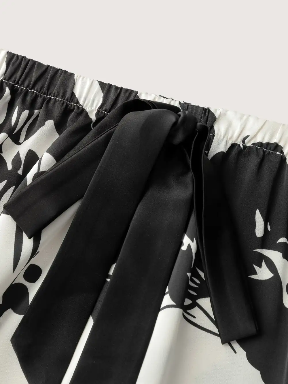 Color Contrast Floral Loungewear Set