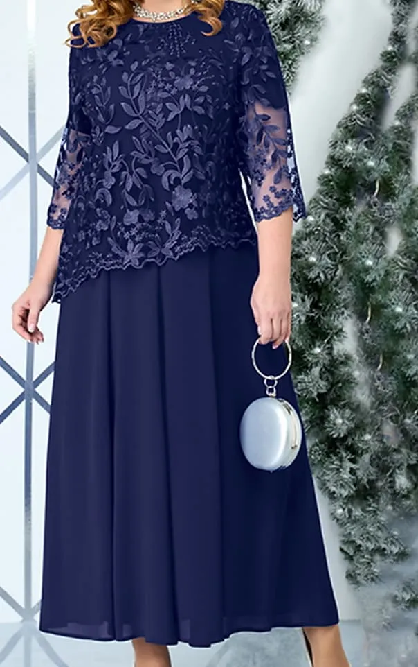 Women's Plus Size A Line Dress Midi Dress