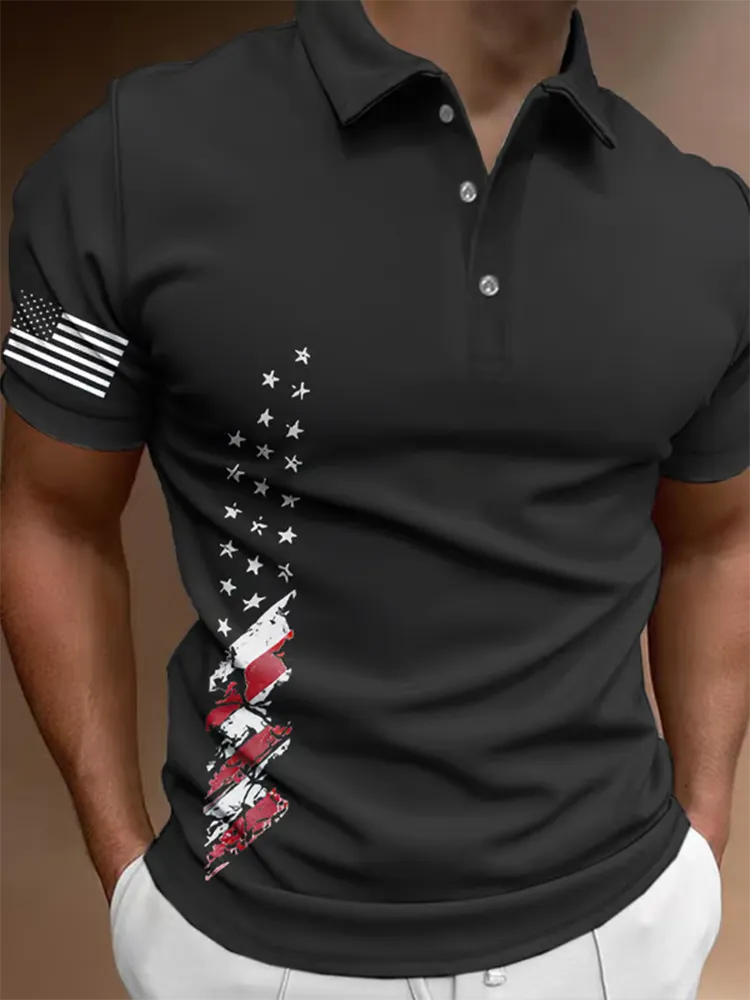 Men'S Shirt With National Flag Print POLO Shirt