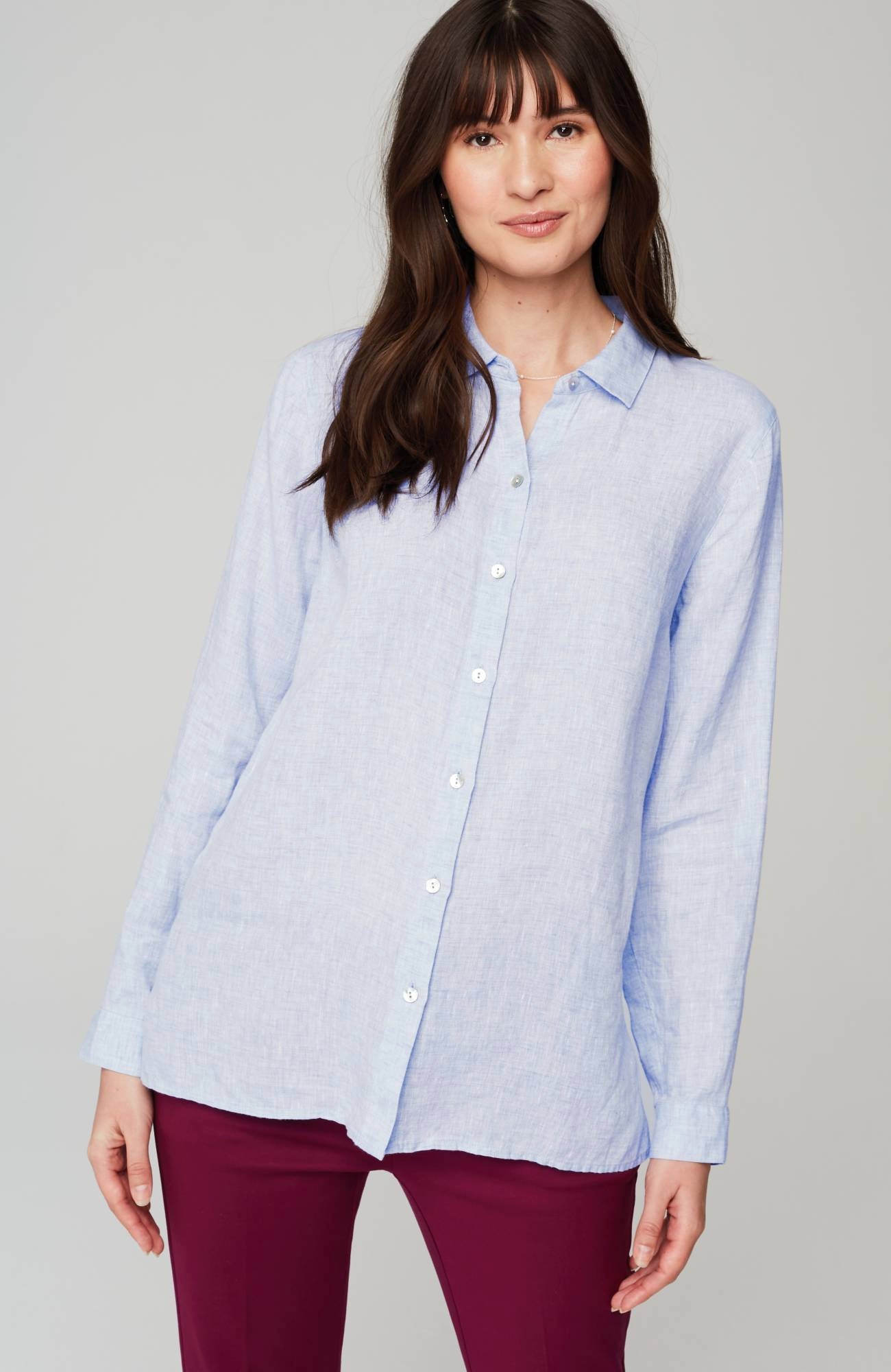 Everyday Linen Button-Front Shirt