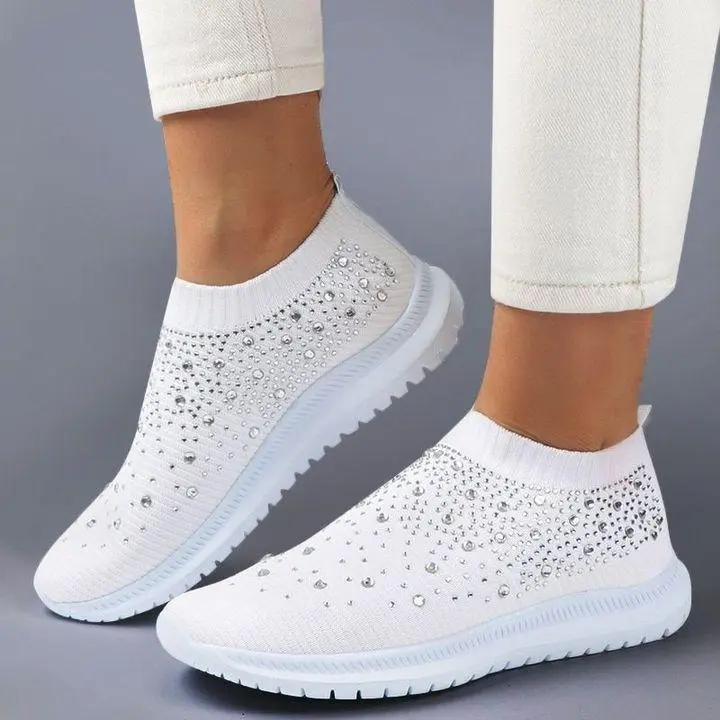Women's Crystal Breathable SlipOn Walking Shoes