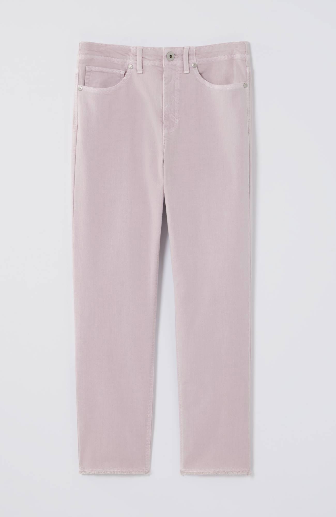 High-Rise Fringe-Hem Crops