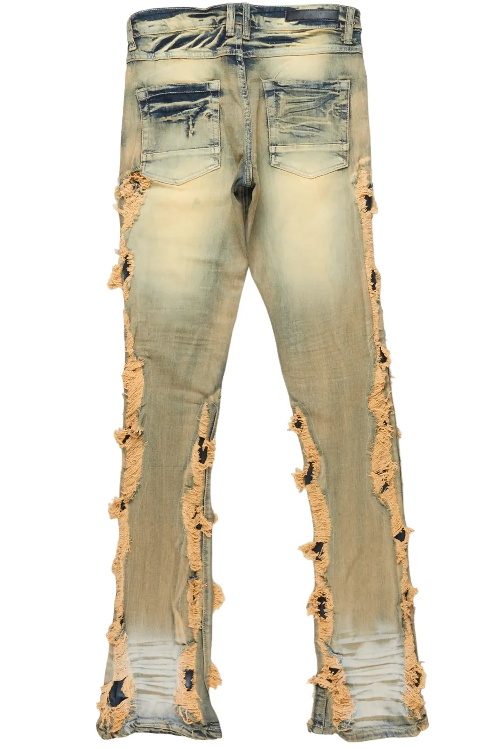 Spiro Taupe Stacked Flare Jean