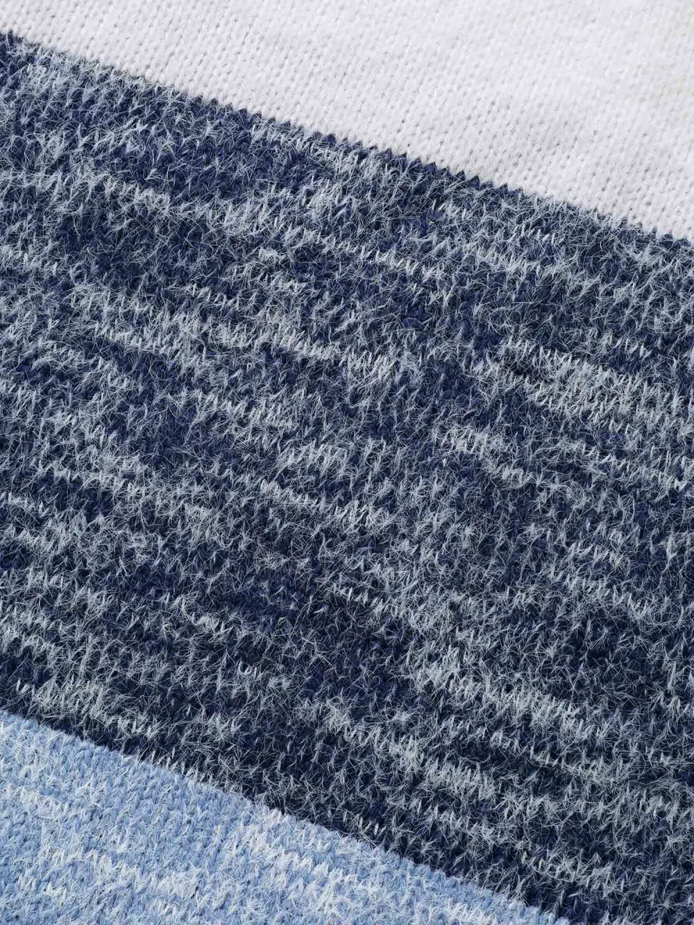 Colorblock Contrast Super Soft Plush Knit V Neck Pullover