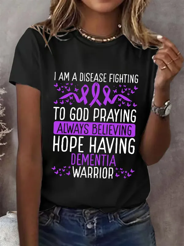 Dementia Warrior Alzheimers Awareness Ribbon T-Shirt