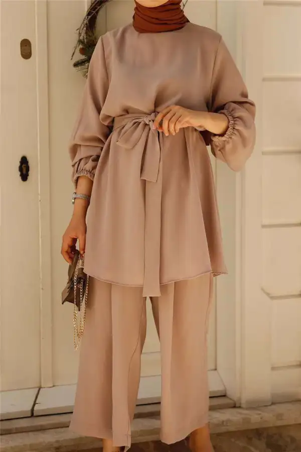Casual Solid Color Long Sleeves Loose Set