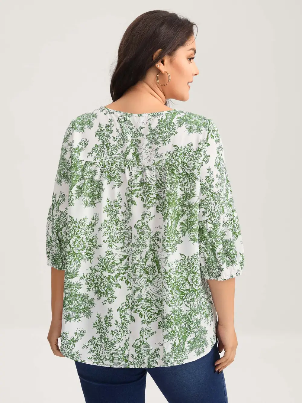 Artistic Print A-Line Blouse