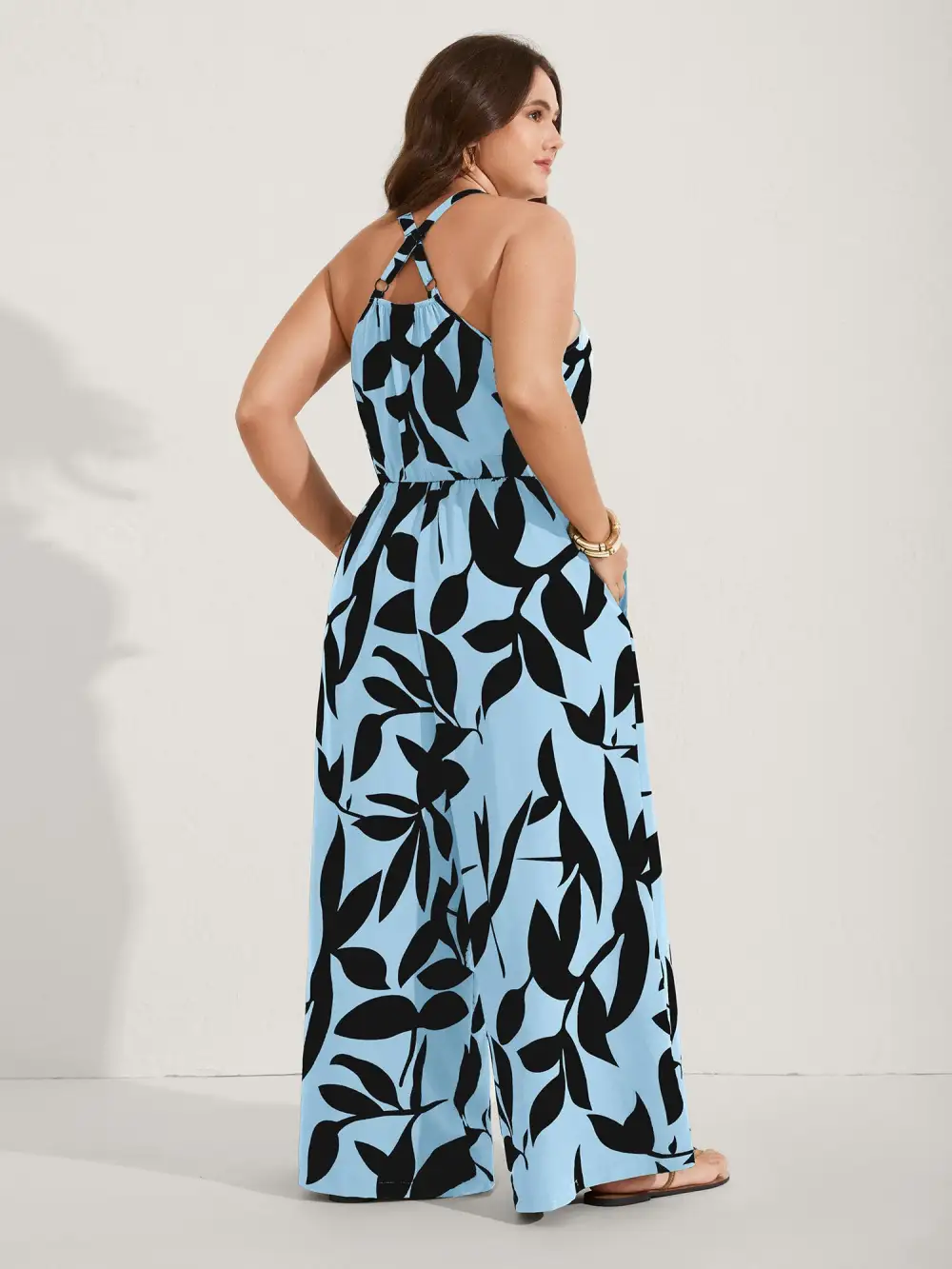 Silhouette Floral Print Sweetheart Jumpsuit