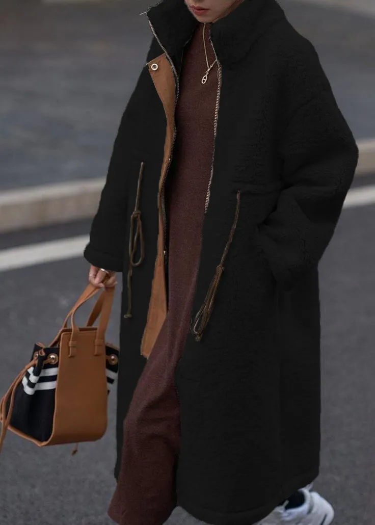 AOVICA-nude Woolen Coats plus size winter coat high neck drawstring jackets(Limited Stock)