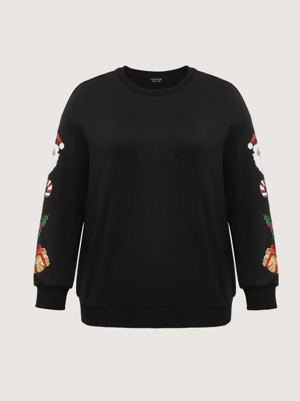 Holiday Sequin Embroidery Relaxed-Fit Sweatshirt