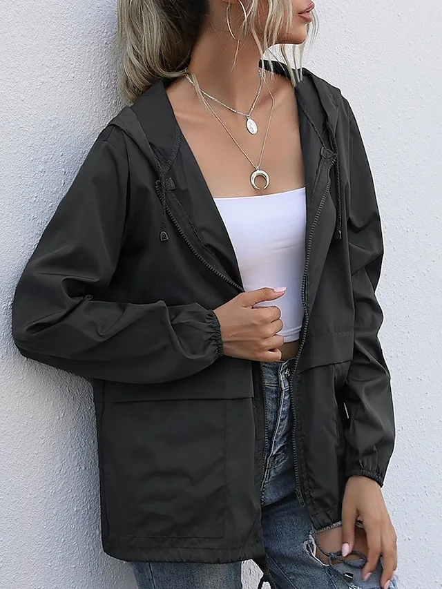 Women's Coat Athleisure Daily Wear Spring Fall Regular Coat Regular Fit Stylish Casual Jacket Long Sleeve