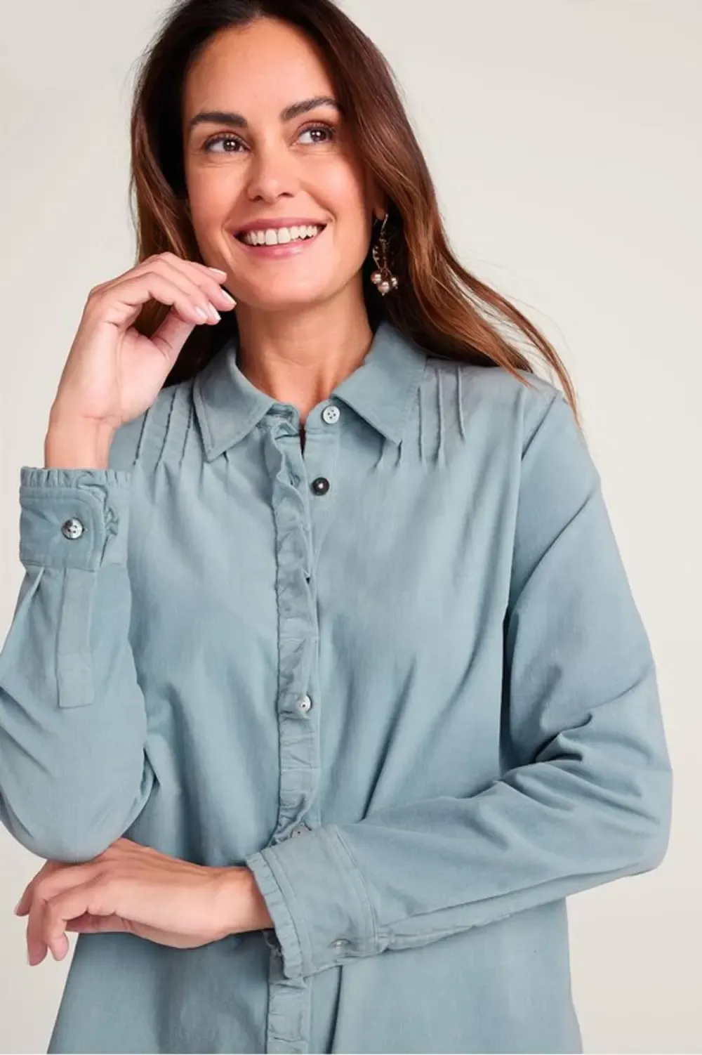 Stretch Cord Long Sleeve Big Shirt