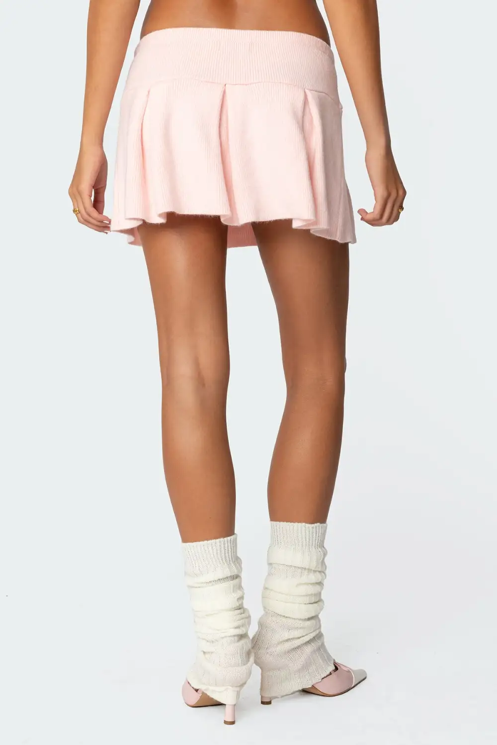 Easter Pleated Knit Mini Skirt