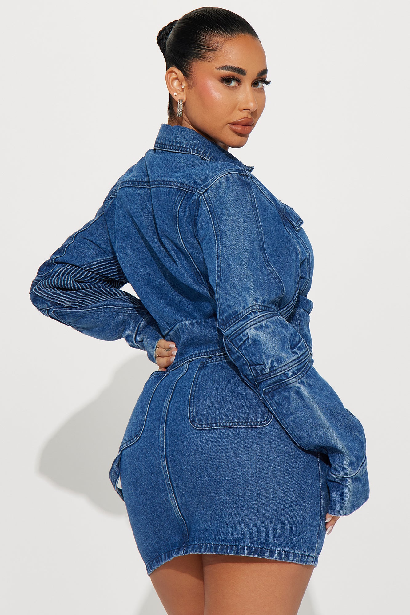 Sweet Escape Denim Skirt Set - Medium Wash