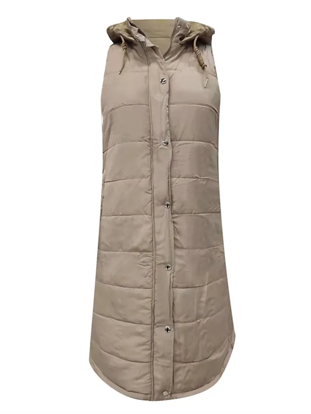 Women's Winter Jacket Vest Outdoor Street Daily Winter Fall Long Coat