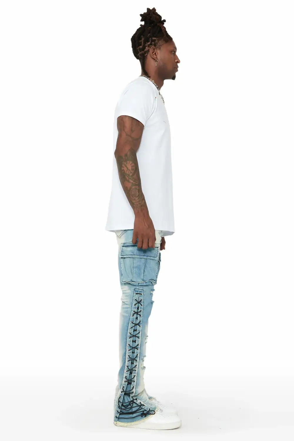 Ronoh Light Wash Stacked Flare Jean