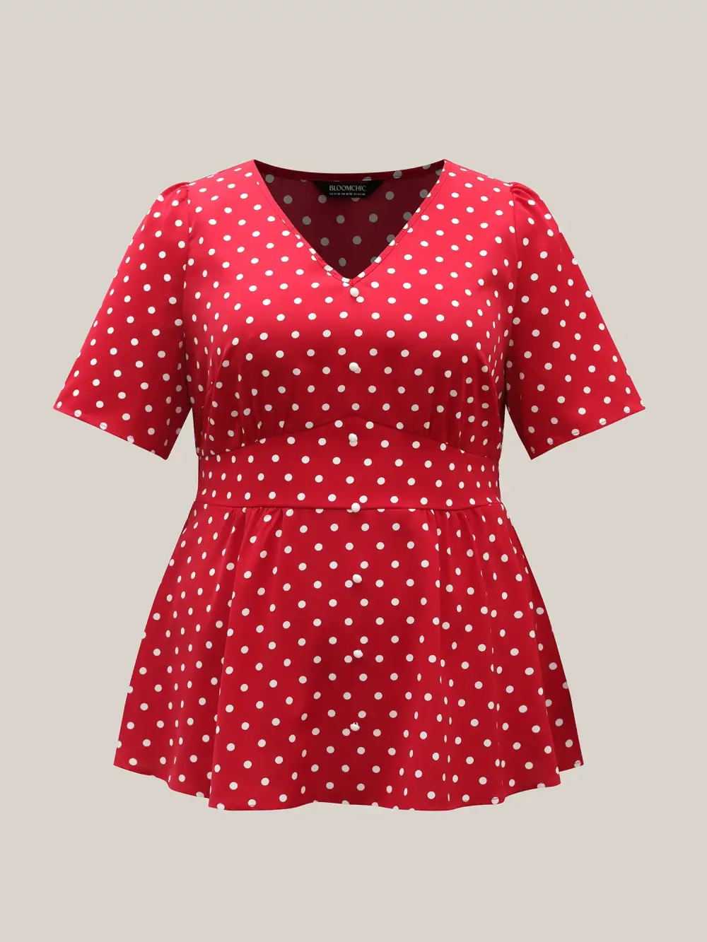 Polka Dots Shirred Waist Blouse