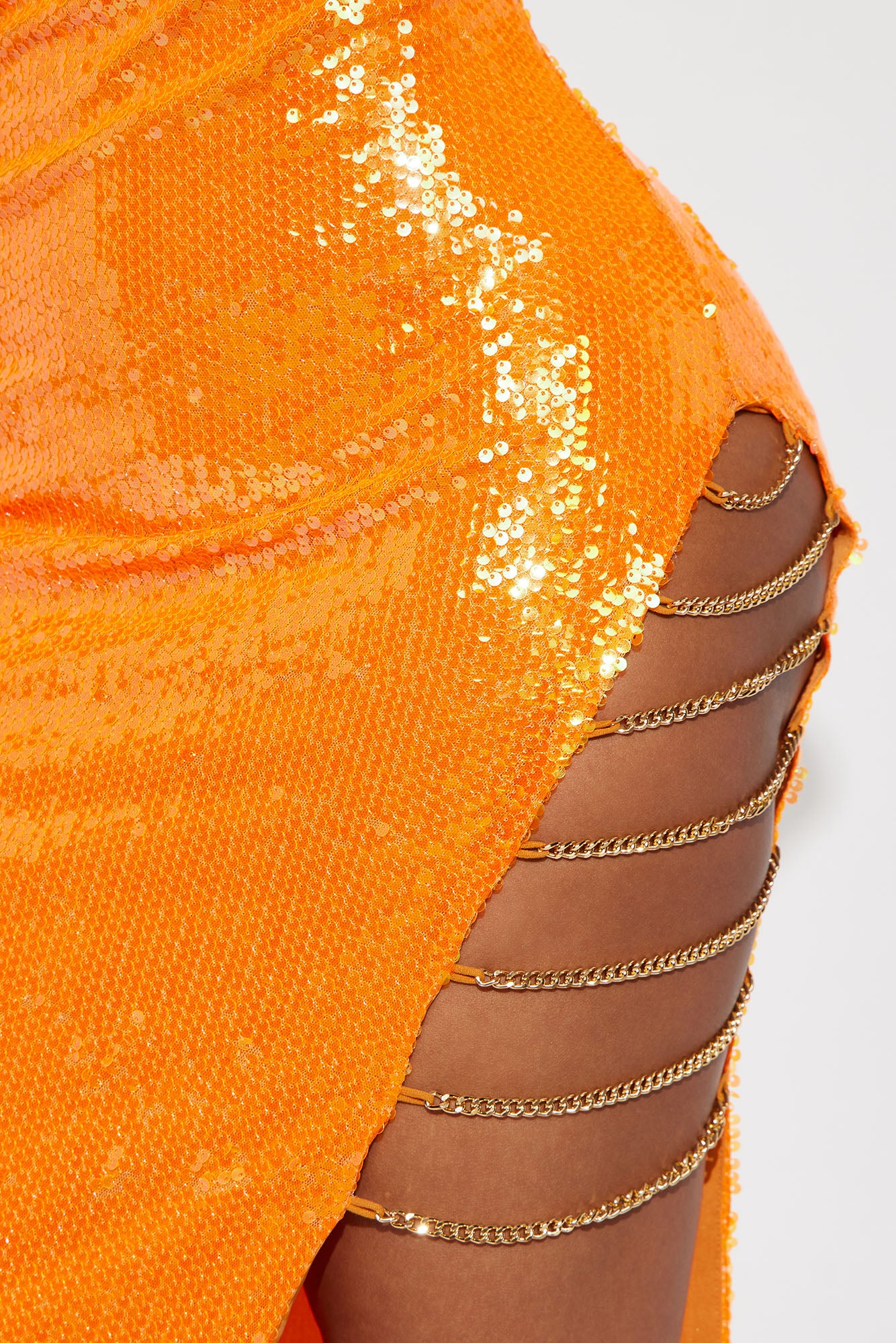 Daphne Sequin Maxi Dress - Orange