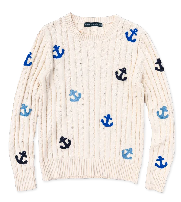 Anchors Aweigh Cable Knit Sweater