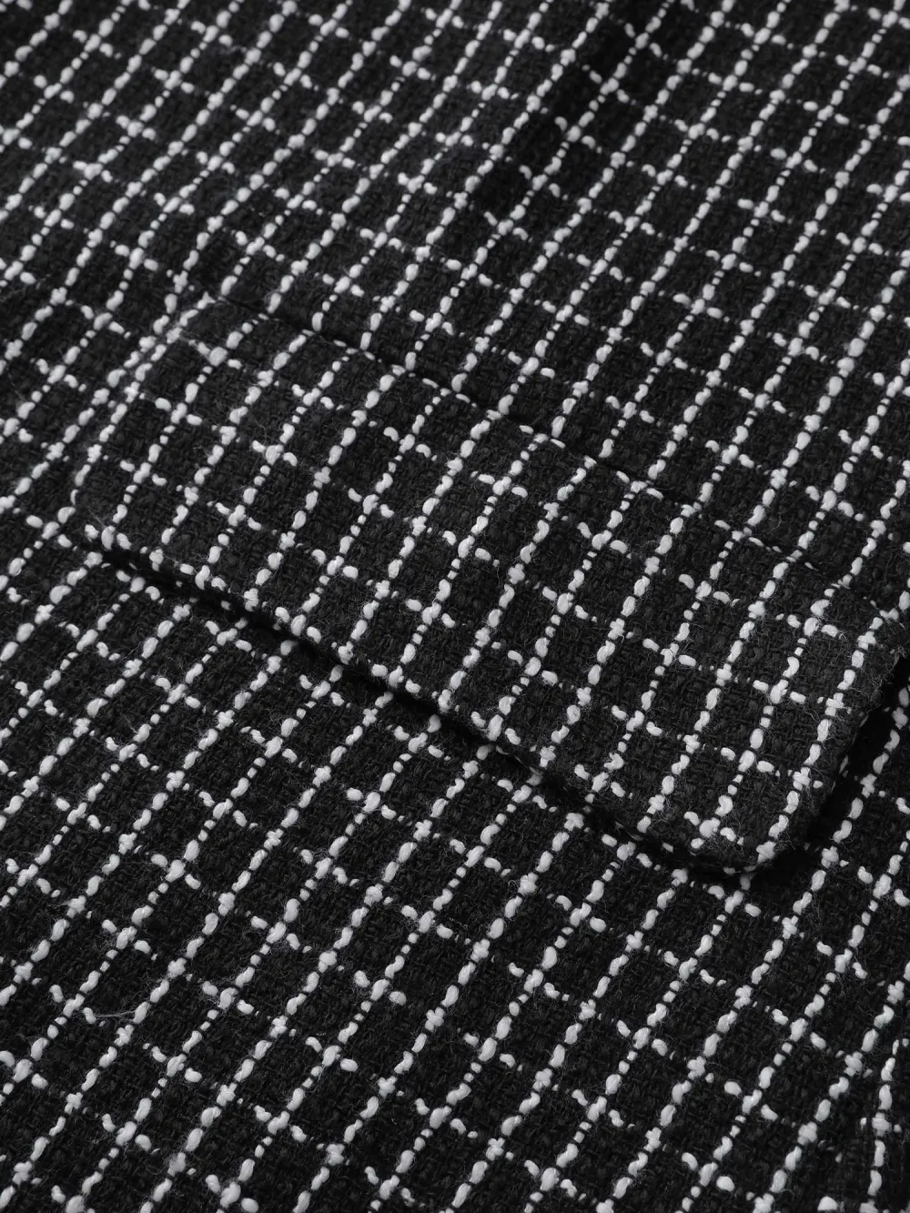 Tweed Long Pockets Notched Lapels Vest