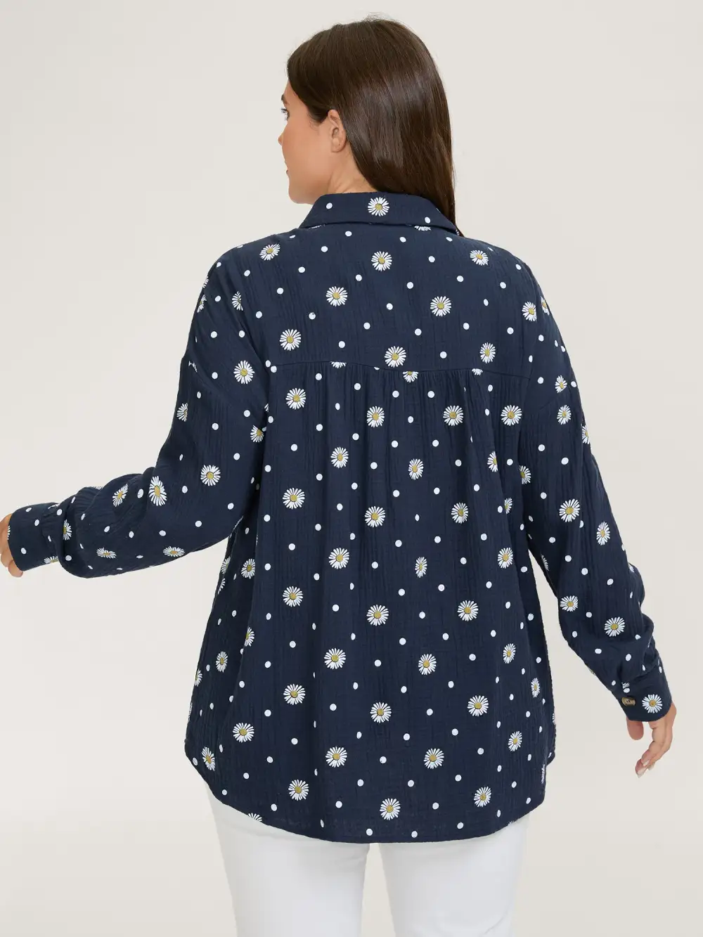 Cotton Floral Print Button-Down Jacket
