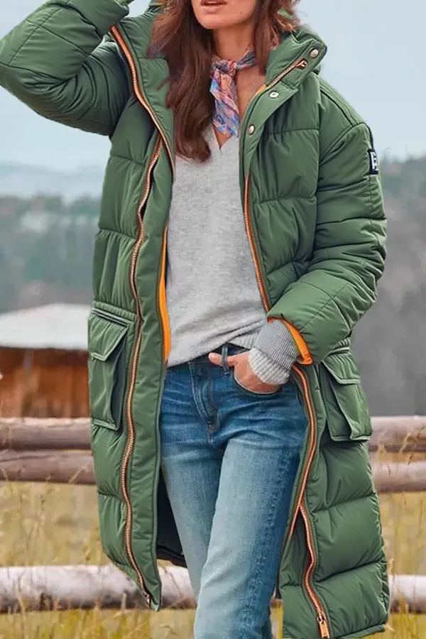ONLY ONLPUK LONG PUFFER hooded long jacket