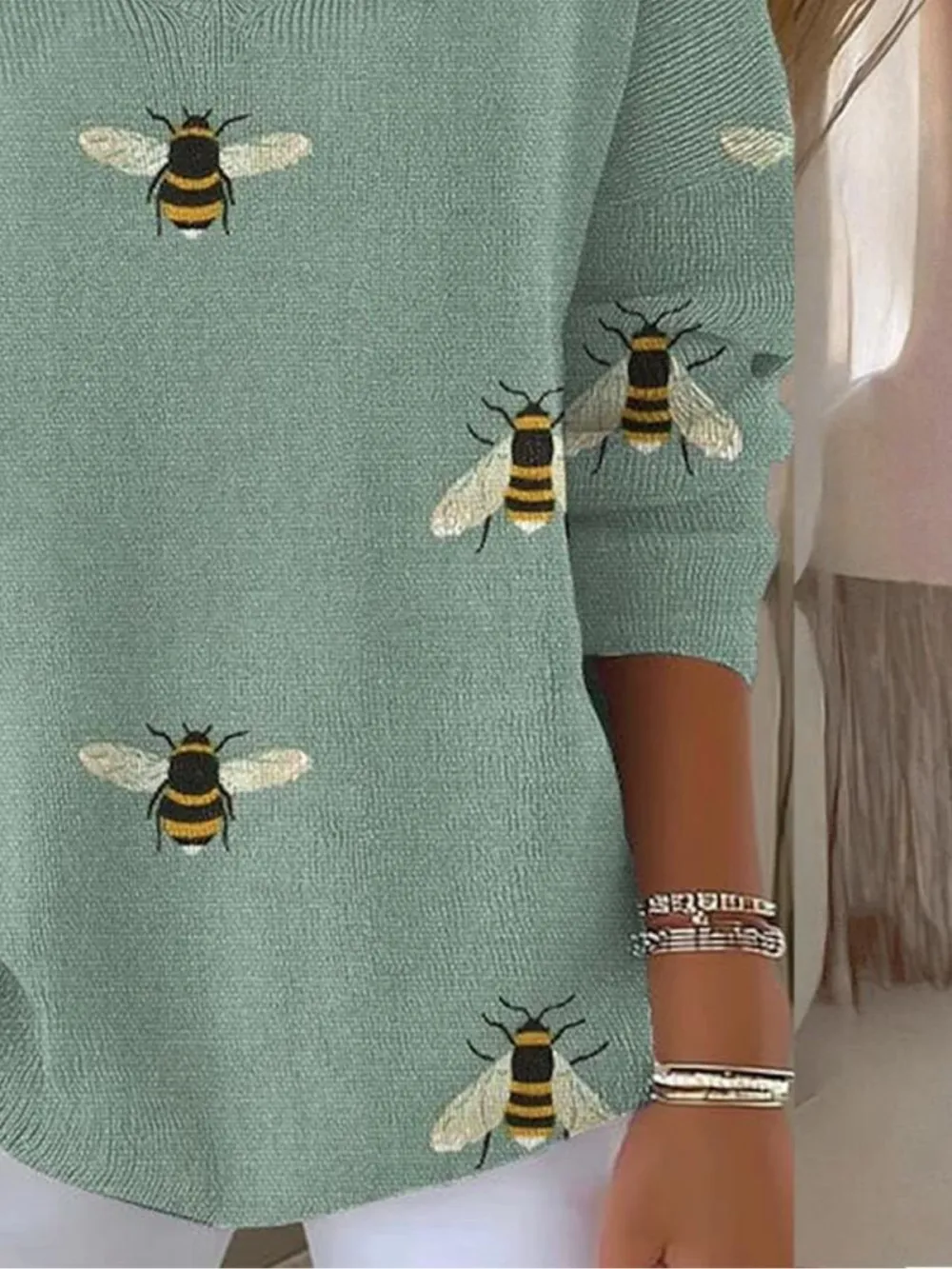 Regular Fit V Neck Casual Sweater