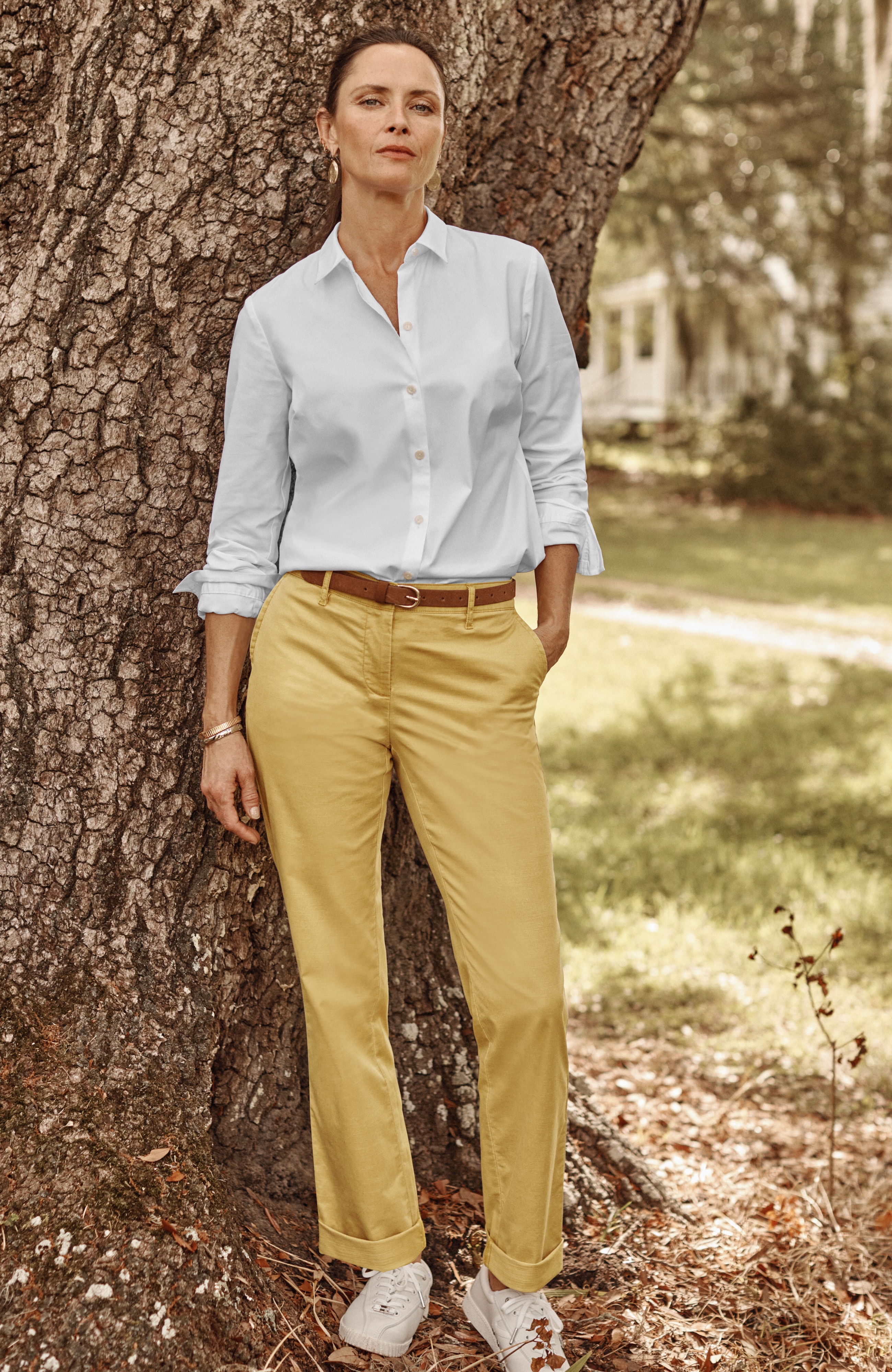 Relaxed Straight-Leg Chino Pants