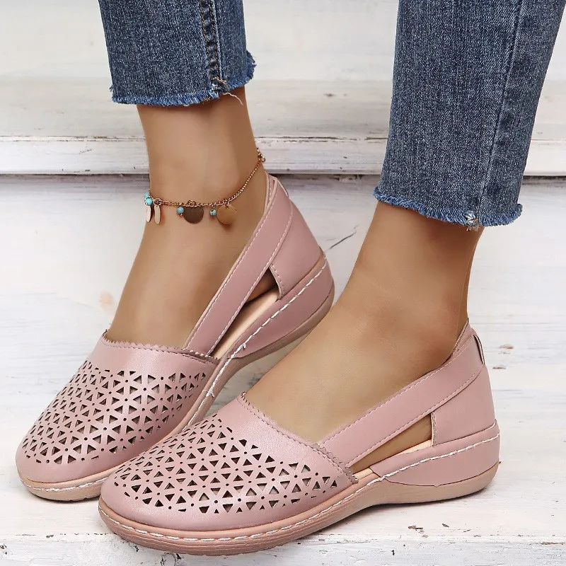 Women Wedges Orthopedic Hollow Out Vintage Sandals