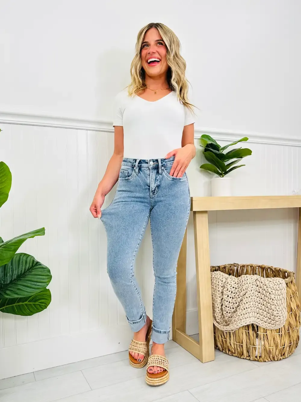 Can't Forget You Tummy Control Straight Jeans