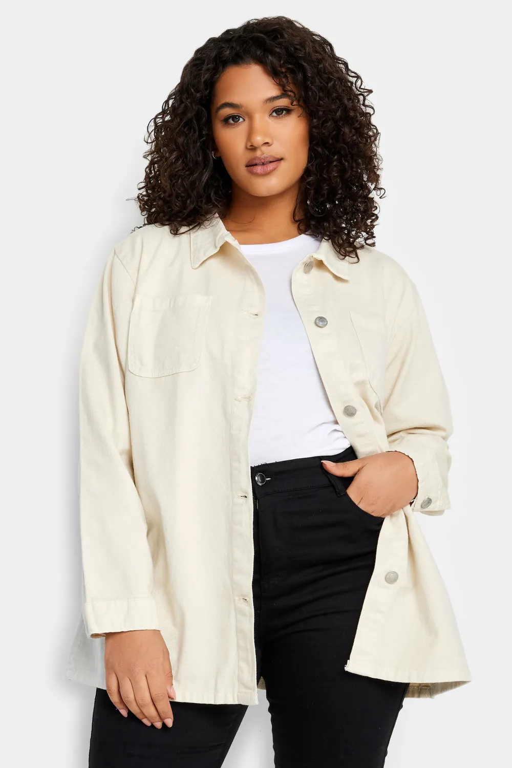 Evans White Denim Shacket