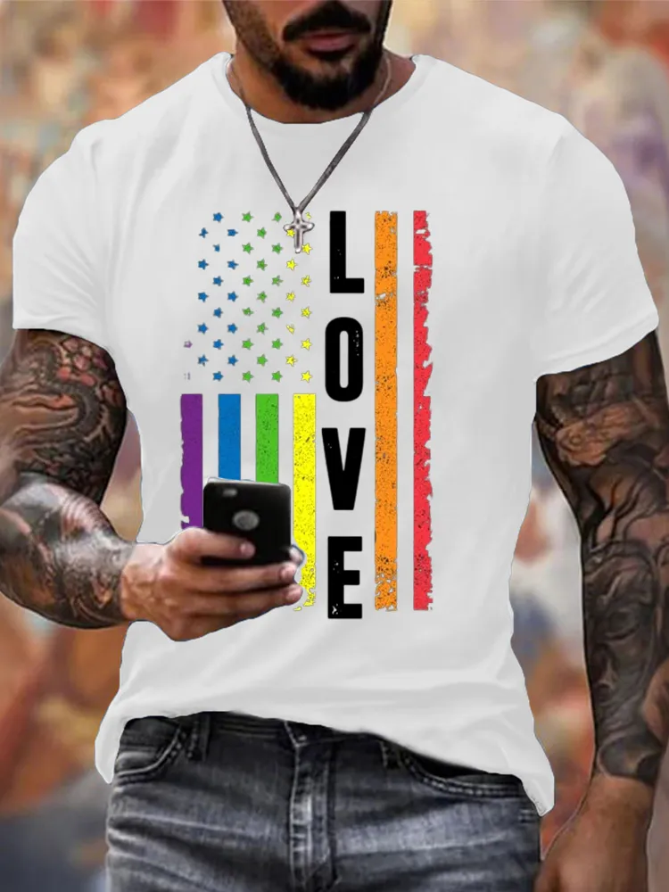 Gay Pride Gifts Men Women LGBT Rainbow Flag Gay Love T Shirt