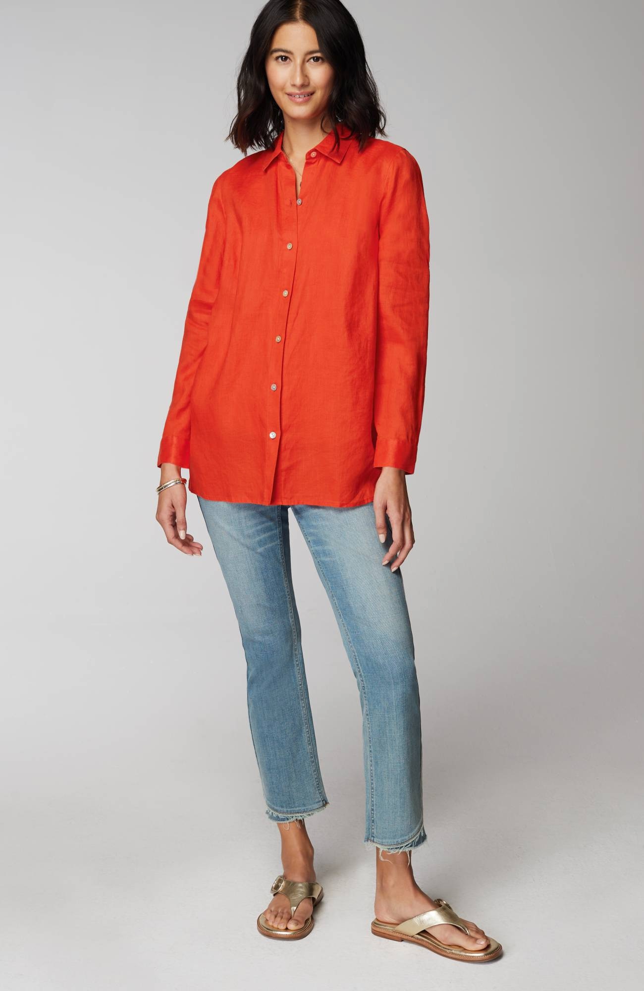 Everyday Linen Button-Front Shirt