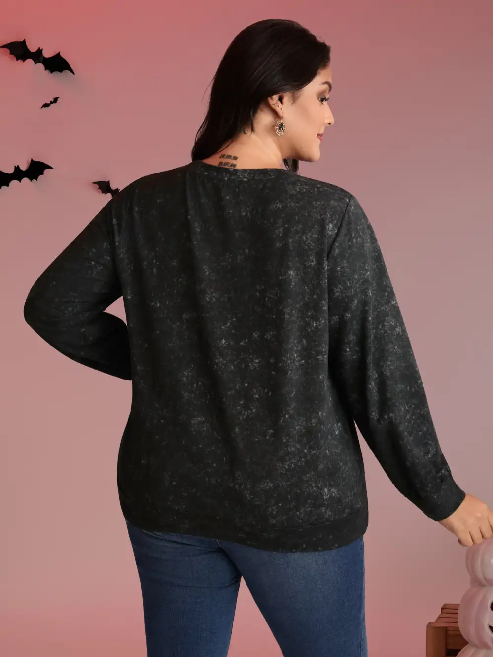 Skeleton Halloween Party Snowflake Effect Sweatshirt