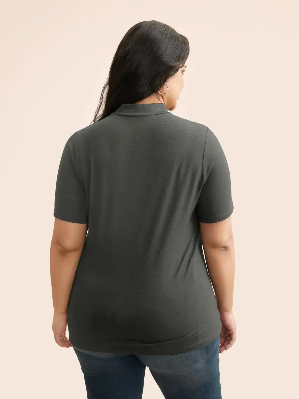 Supersoft Essentials Solid Mock Neck T-Shirt