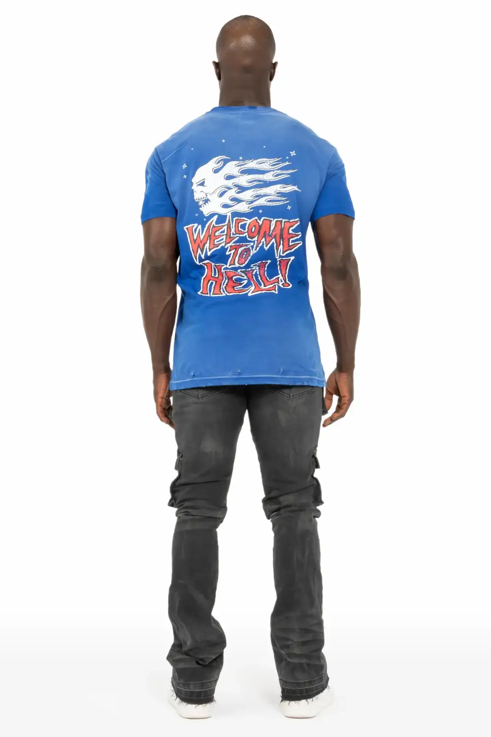 Adriel Grey Wash Cargo Stacked Flare Jean