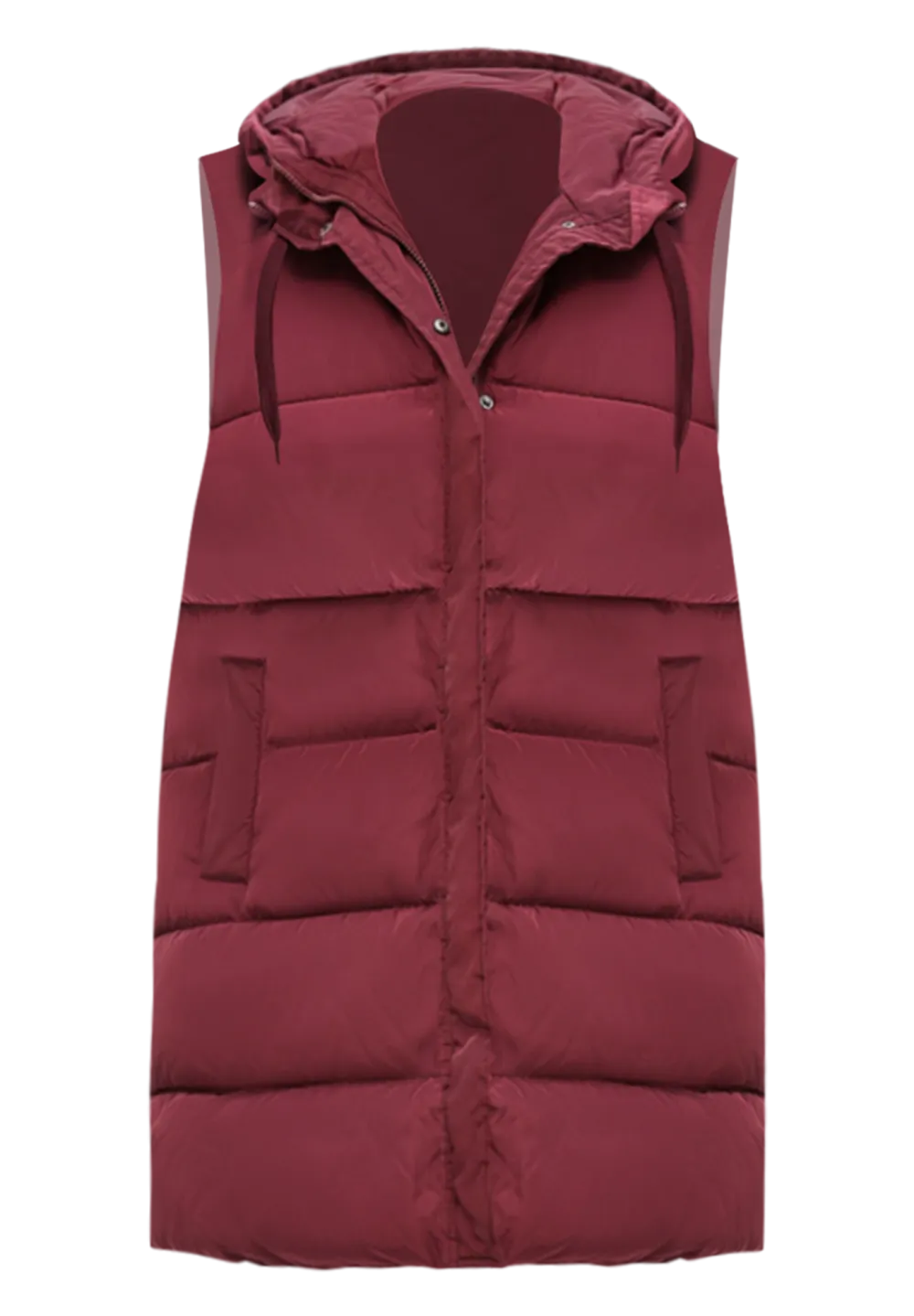 Long Hooded Puffer Vest