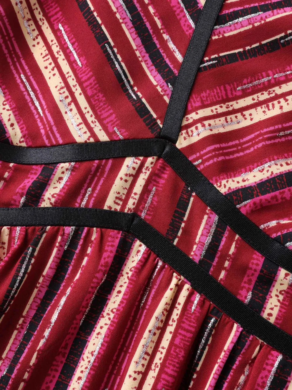 Colorful Stripes Spliced Cami Maxi Dress