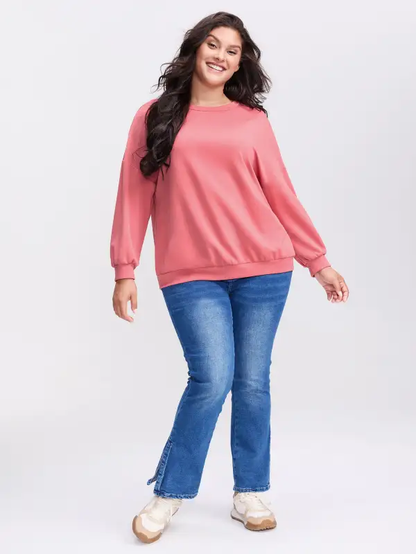 Supersoft Cut-Out Bow Embroidery Sweatshirt