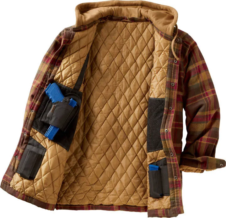 Tactical Check Texture Chunky Hooded Jacket
