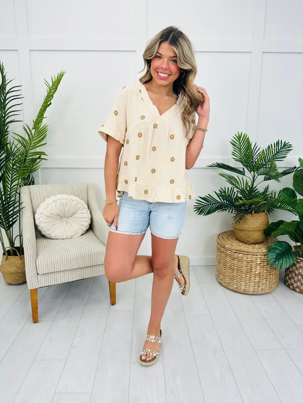 Judy Blue Scene Stealer Double Button Dad Shorts