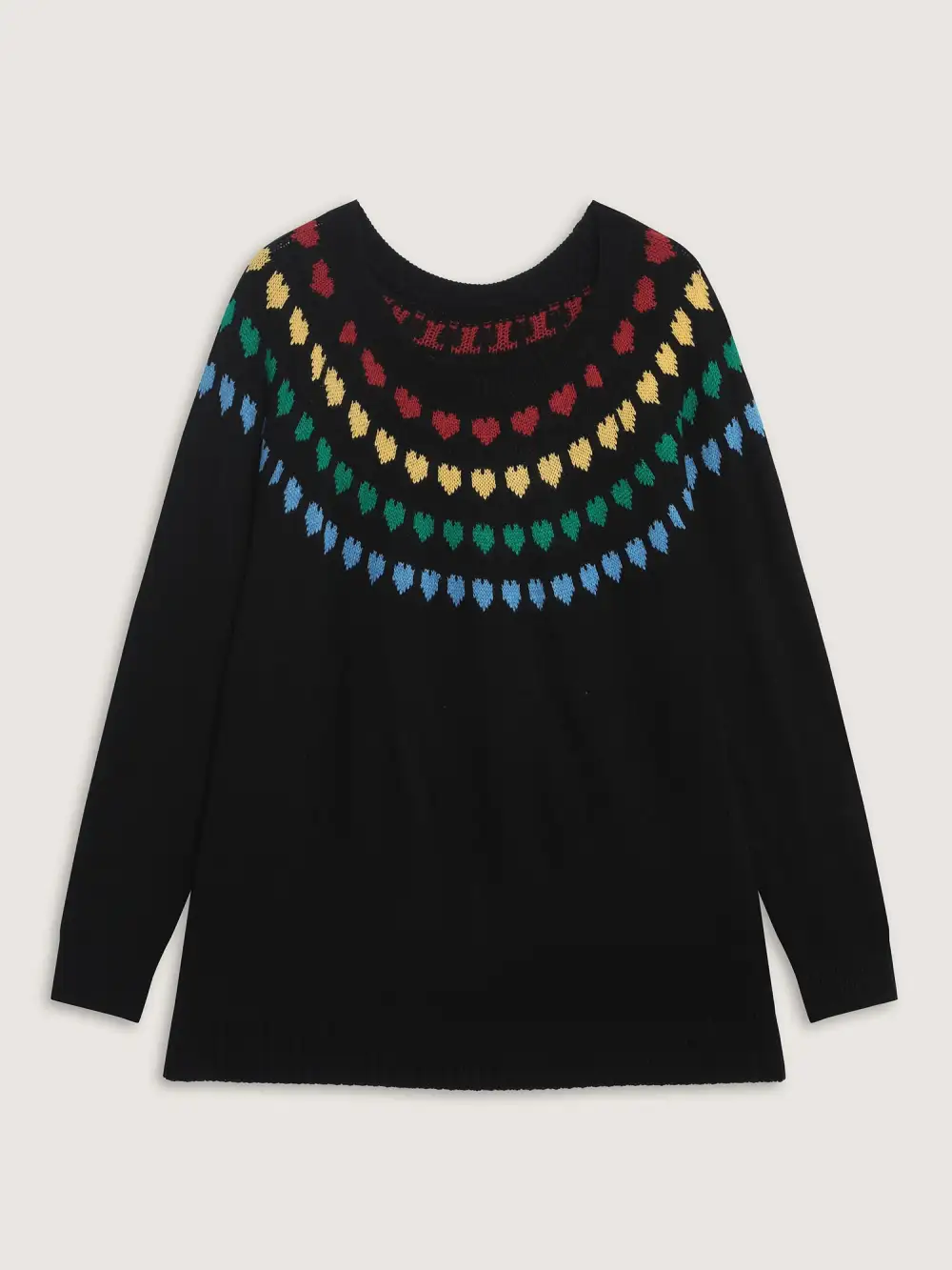 Fair Isle Hearts Yoke Pullover