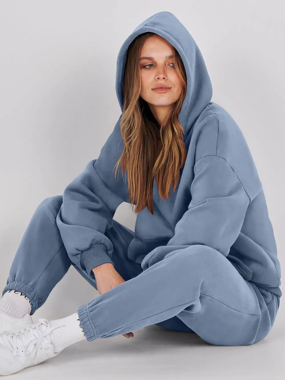 (Clearance Sale $1.99⚡) 2024 Women's Fall Oversized Casual Hoodie Two Piece Sweatshirt Jogging Pants Sweatshirt Set