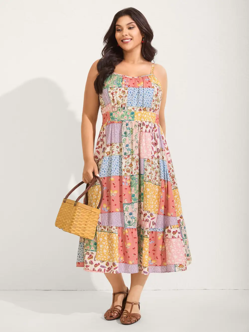 Sunkissed Collage Print Flared Midi Dress