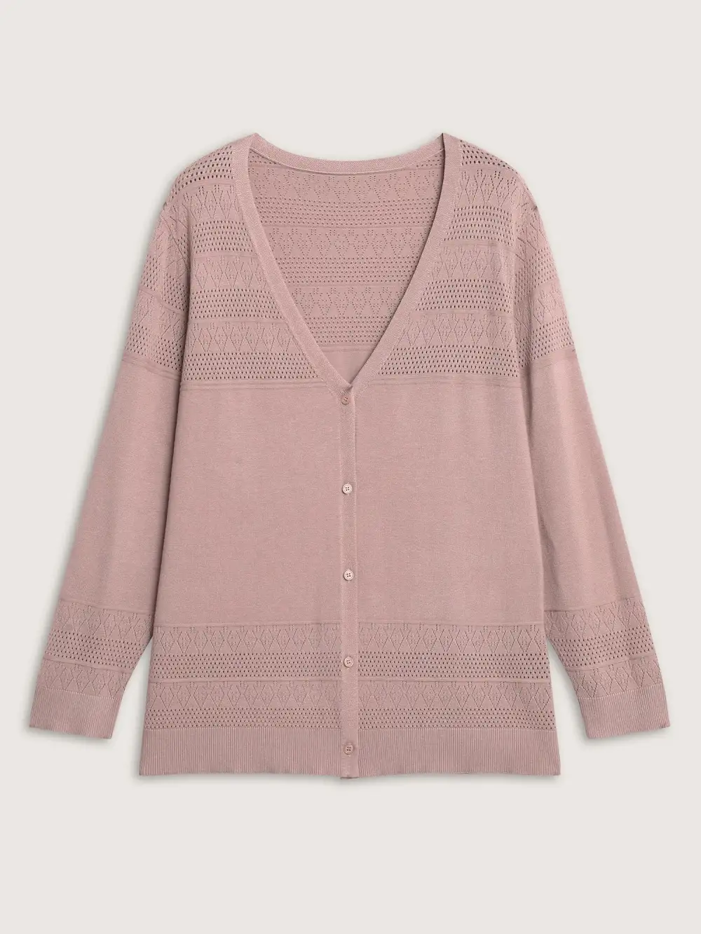 Supersoft Textured Button Long Sleeve Knit Cardigan