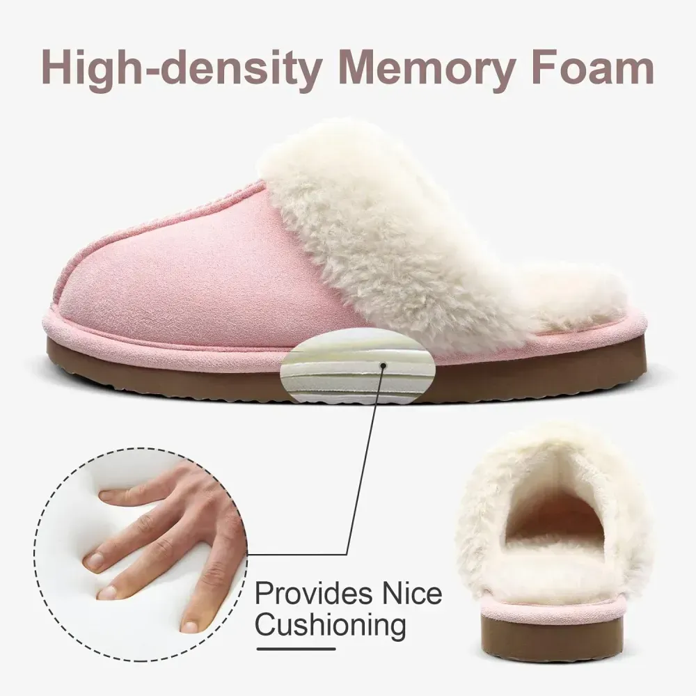 Litfun Women's Fuzzy Memory Foam Slippers Fluffy Winter House Shoes Indoor and Outdoor