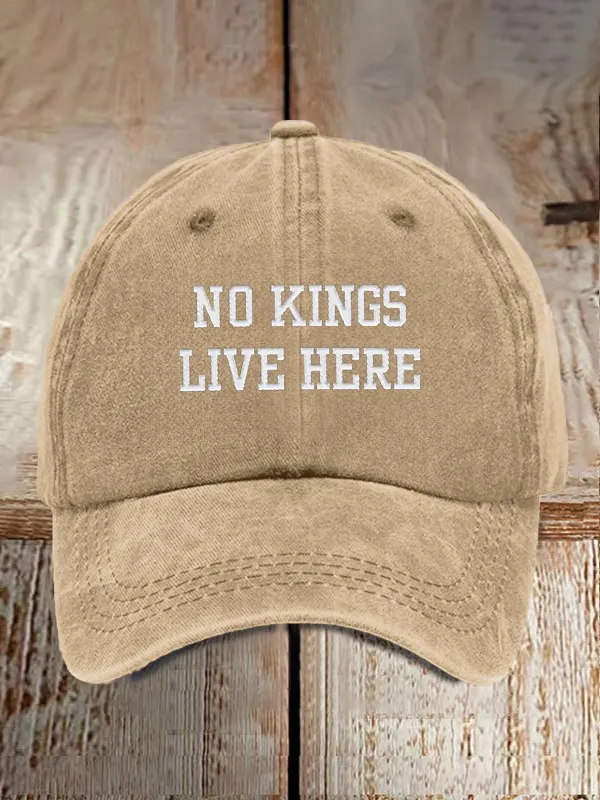Unisex Distressed Washed Cotton FDT “No Kings Live Here” Hat